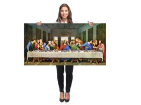 Tela Quadro Decorativo Sala 100x50 Santa Ceia Religioso Quadro para Quarto Hall Escritório