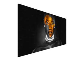 Tela Quadro Decorativo Sala Mulher Africana Bandeira 98x50