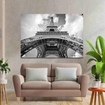 Tela Quadro Decorativo Torre Eiffel Preto e Branco
