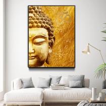 Tela Quadro dourado Preto Decorativo Moldura Buda Dourado Arte