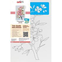 Tela Riscada para Pintura Opa 20 x 30cm - Flores Cerejeiras