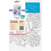 Tela Riscada para Pintura Opa 20 x 30cm - Flores Hortênsias