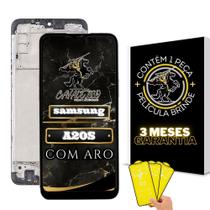 Tela Samsung Display A20s Com Aro + Película De Brinde