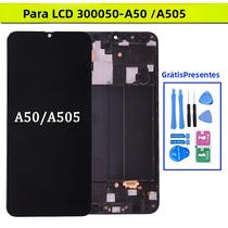 Tela sensível ao toque LCD com moldura para samsung a50 sm-a505fn/ds a505f/ds a505