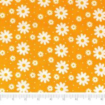Tela SINGER de algodón con pequeñas flores blancas sobre fondo amarillo por yarda Tela SINGER de algodón con pequeñas flores blancas sobre fondo amarillo por yarda