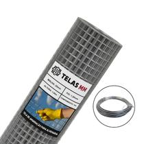 Tela Soldada 25mm 5x1,00m + Arame Galvanizado 18 BWG 10m