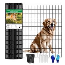 Tela soldada de arame YAGJIA 91 cm x 15 m, preta com revestimento de PVC