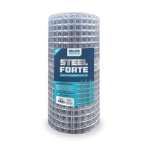 Tela Soldada Para Construção Civil Steel Forte, malha 2,5x2,5cm, fio 1,24mm, Rolo 0,50x25m
