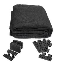 Tela Sombreamento Preto 80% Sem Acabamento 4x1 + 10 Presilhas Para Tela de Sombreamento