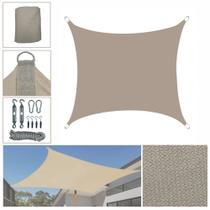 Tela Sombreamento Solar Shade 2x2m Areia Com Kit Instalação
