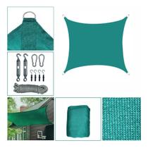 Tela Sombreamento Solar Shade 4x4m Verde Com Kit Instalação Tela Sombreamento Solar Shade 4x4m Verde Com Kit Instalação