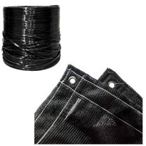 Tela Sombrite Preta Estufa 80% Com Ilhós 4x5 + Fitilho 2200m