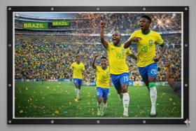 Tela Telão Lona Tecido Profissional Projetor Projeção Datashow Data Show 600 Polegadas 1,95M altura X 6,00M comprimento