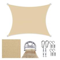 Tela Toldo Sombreamento 90% Cor Areia Cobertura Decorativa 4x3,5m + Kit Instalação Tela Toldo Sombreamento 90% Cor Areia Cobertura Decorativa 4x3,5m + Kit Instalação
