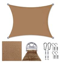 Tela Toldo Sombreamento 90% Cor Chocolate Cobertura Decorativa 3x2m + Kit Instalação Tela Toldo Sombreamento 90% Cor Chocolate Cobertura Decorativa 3x2m + Kit Instalação