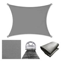 Tela Toldo Sombreamento 90% Cor Cinza Cobertura Decorativa 4x2 Metros