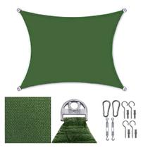Tela Toldo Sombreamento 90% Cor Verde Cobertura Decorativa 3x2,5m + Kit Instalação