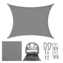 Tela Toldo Sombreamento Cor Cinza 3x3 Metros + Kit De Instalação Tela Toldo Sombreamento Cor Cinza 3x3 Metros + Kit De Instalação