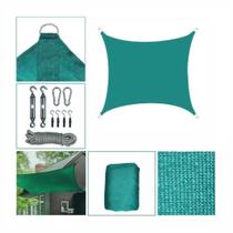 Tela Toldo Sombreamento Solar 6x4m Verde Com Kit Instalação