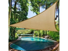 Tela Toldo Vela De Sombreamento Sombralux Triângulo Areia 4x4x5.6m Proteção UV Tela Toldo Vela De Sombreamento Sombralux Triângulo Areia 4x4x5.6m Proteção UV