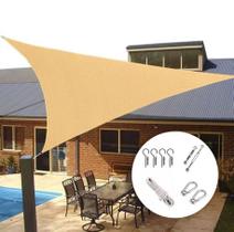 Tela Toldo Vela Sombreamento Triângulo Sombralux 3x3x4m Areia Proteção UV Exterior Tela Toldo Vela Sombreamento Triângulo Sombralux 3x3x4m Areia Proteção UV Exterior