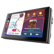 Tela Wireless CarPlay para Carro e Central Android Auto - Tela Touchscreen 7 Polegadas Double Din Rádio Automotivo com Câmera de Ré para Todos os Carros (2+32GB SEM Câmera)