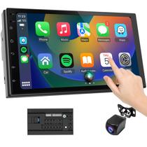 Tela Wireless CarPlay para Carro & Unidade Principal Android Auto - Rádio Automotivo Double Din Touchscreen 7 Polegadas com Câmera de Ré para Todos os Carros (2+64GB)