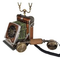 Telefone Antigo Retrô de Mesa em Resina e Metal