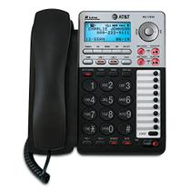 Telefone AT&T 2-Linhas c/ atend. digital e ID/Chamada esper., Preto/Prata