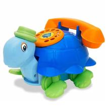 Telefone Baby Land Teltaluga com Rodinhas Azul - 3007 - Cardoso Toys