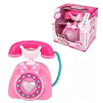 Telefone Brinquedo Infantil Rosa P/ Criança Bebê Som E Luz