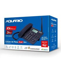 Telefone celular fixo mesa dual chip aquário rural ca42s