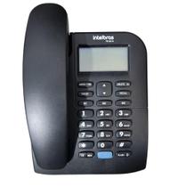 Telefone com Bina Intelbras TC 60 ID Preto Fixo Viva Voz Display Iluminado Residencial Comercial
