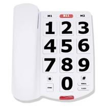 Telefone com fio HePester Big Button amplificado para idosos