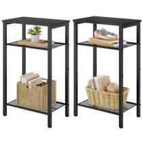 Telefone de mesa final Hoctieon de 3 camadas com conjunto de armazenamento de 2 pretos