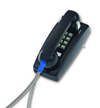 Telefone de parede Cortelco 255400AHC20M com suporte de metal preto