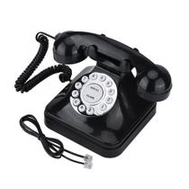 Telefone fixo antigo europeu vintage preto