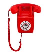 Telefone Fixo Artisam Retrô com Discagem Rotativa Vermelho com Fio Telefone Fixo Artisam Retrô com Discagem Rotativa Vermelho com Fio