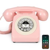 Telefone fixo Bluetooth Sangyn retrô recarregável por USB Telefone fixo Bluetooth Sangyn retrô recarregável por USB