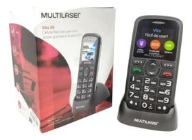 Telefone Fixo Celular Vita 3g Base Botão Sos Fm Fácil Uso