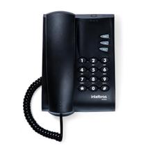 Telefone Fixo Com Fio Intelbras Pleno Sem Chave Preto