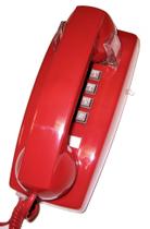 Telefone fixo Cortelco ITT-2554-V-RD Suporte de parede vermelho