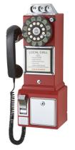Telefone fixo Crosley CR56-RE Retro 1950 com botão de pressão vermelho Telefone fixo Crosley CR56-RE Retro 1950 com botão de pressão vermelho
