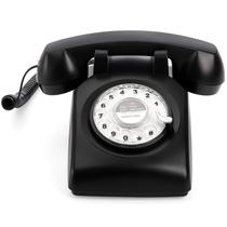 Telefone fixo Dicunoy Retro Rotary Dial preto 22x13x11cm