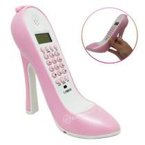 Telefone Fixo Fashion Decorativo Sapato Feminino Salto Alto Com Visor Digital Rosa - T788CIDRO - Jiaxi