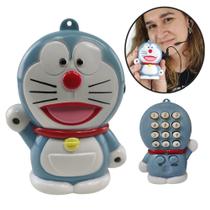 Telefone Fixo Gato Doraemon Mesa C Headset Microfone Flexivel Desenho Anime Enfeite Vintage Decoraçao - AB MIDIA