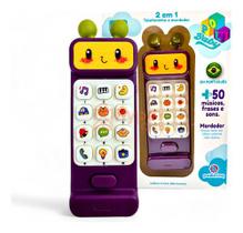 Telefone Infantil Baby 2 E 1 Mordedor Musical E Luz + 50sons