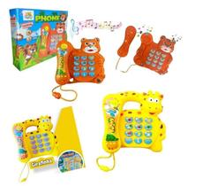 Telefone Infantil Girafa Brinquedo Educativo Musical