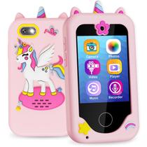 Telefone infantil MOFGDNI Unicorn com câmera dupla, MP3 e jogos de 3 a 8 anos