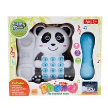 Telefone Infantil Musical Panda Com Som E Luzes Amarelo